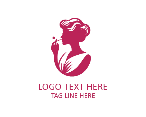 Retro Lady Vintage Frame Logo