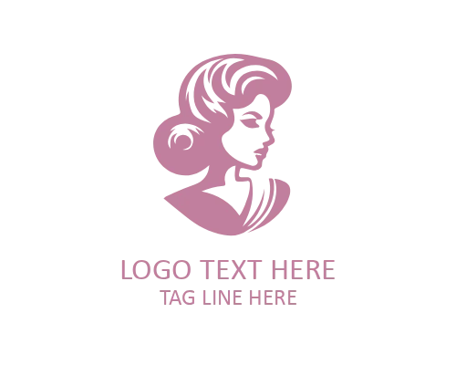 Retro Lady Vintage Icon Logo