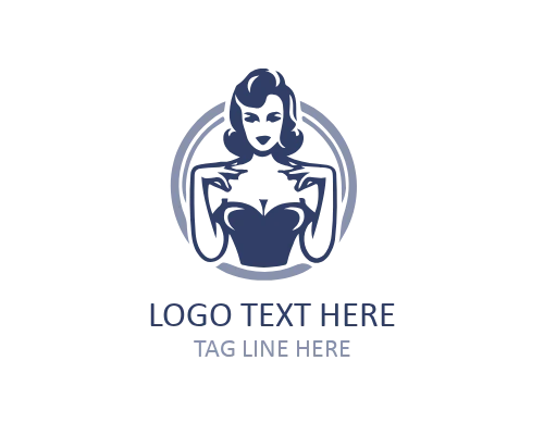 Retro Lady Vintage Logo Design