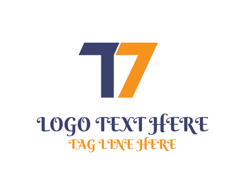 Retro Modern Letter T and number 7 Logo