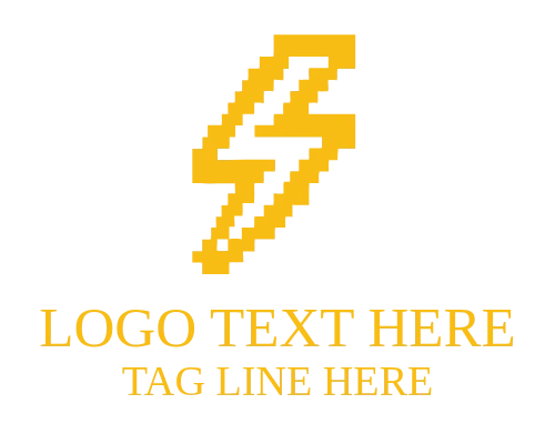 Retro Pixel Lightning Bolt Icon