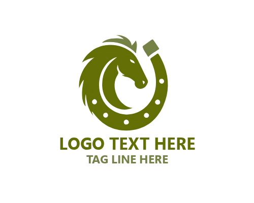 Retro Stamp Horse Shoe Logo