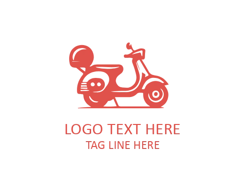 Retro Style Scooter Logo