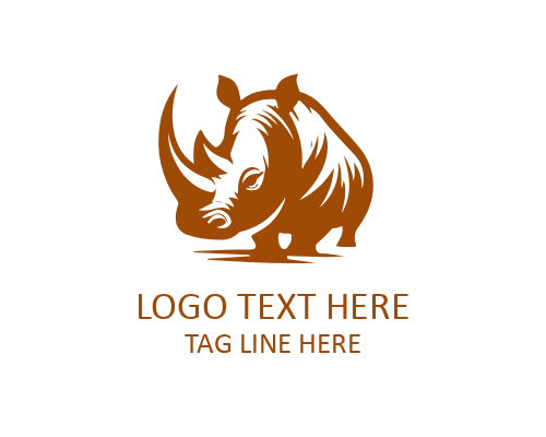 Rhino Face Animal Logo