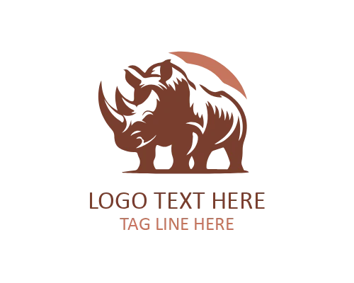 Rhino Line Art Minimal Logo
