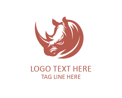 Rhino Side View Animal Logo