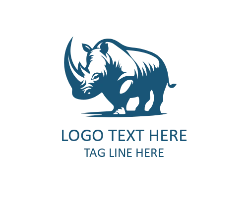 Rhino Wildlife Vector Logo