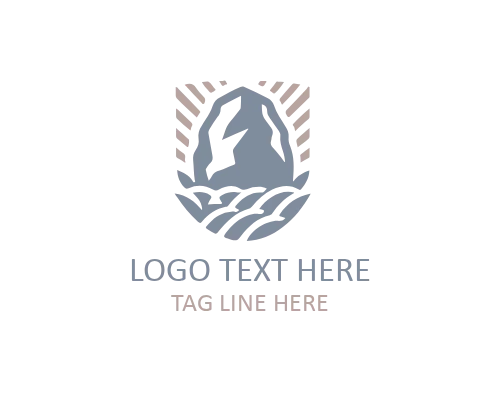  River Rock Flat Stone Logo for Natural and Outdoor Brands