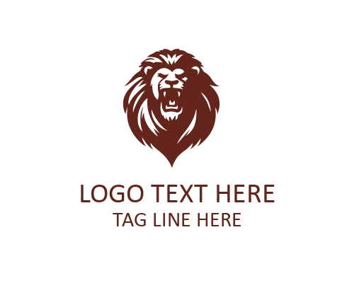 Roaring Lion Line Art Logo