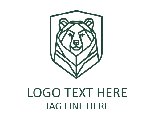 Roaring Monoline Bear Logo