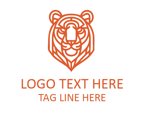 Roaring Monoline Tiger Logo