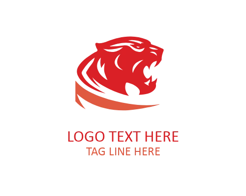 Roaring Panther Head Outline Logo