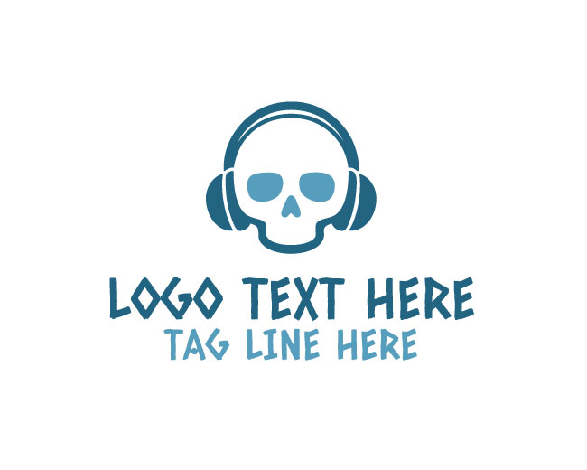 Rock Skull Headphone Logo