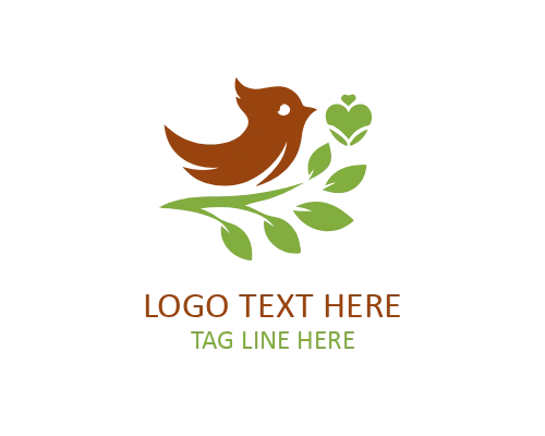 Romantic Love Bird Couple Logo