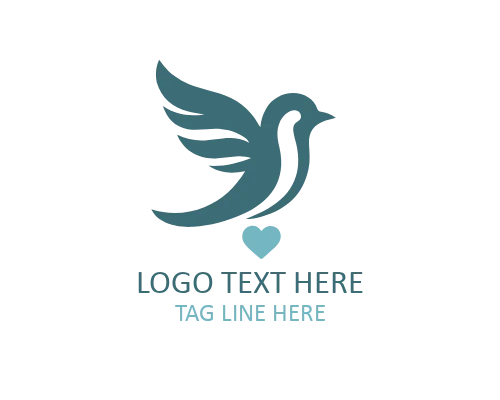 Romantic Love Bird Flat Logo for Wedding, Lifestyle, and Creative Brands
