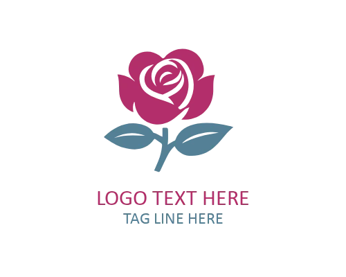 Romantic Script Rose Logo