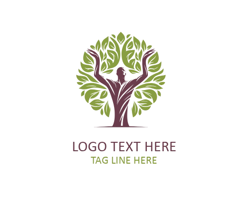 Rooted Man Tree Logo