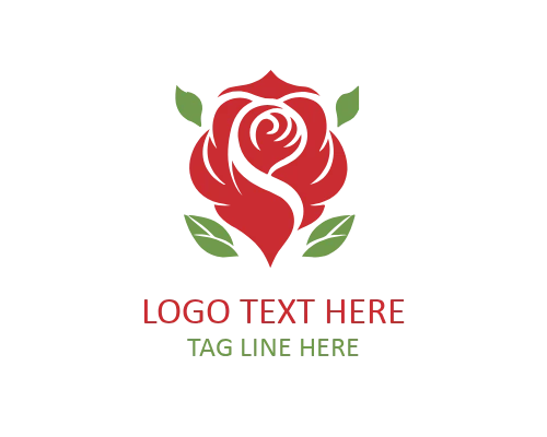 Rose and Heart Combination Logo