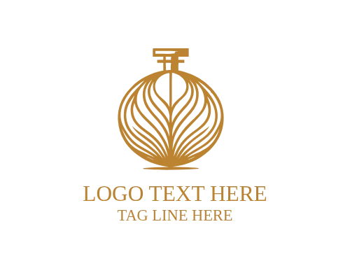  Rose Gold Elegant Perfume Logo for Feminine Luxury Fragrance