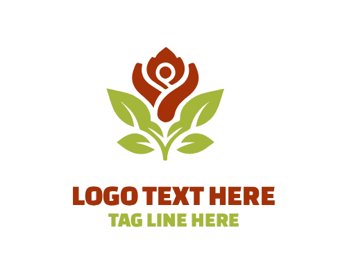 Rose Heart Flower Logo