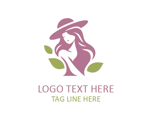 Rose Lady Floral Wreath Logo