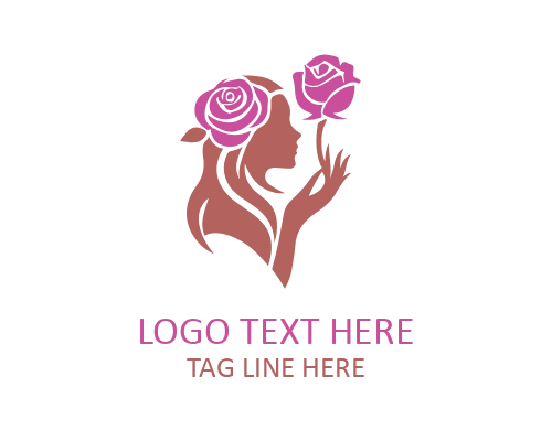 Rose Lady Silhouette Logo