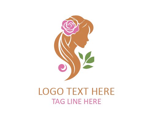 Rose Lady Watercolor Style Logo