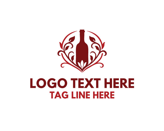  Rose Wine Bottle Logo