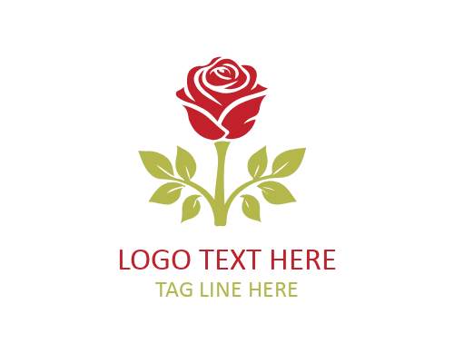 Rose with Leaf Logo
