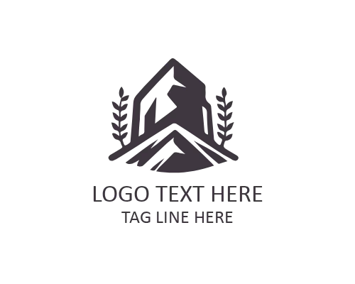 Rough Cut Flat Stone Logo for Construction and Outdoor Brands