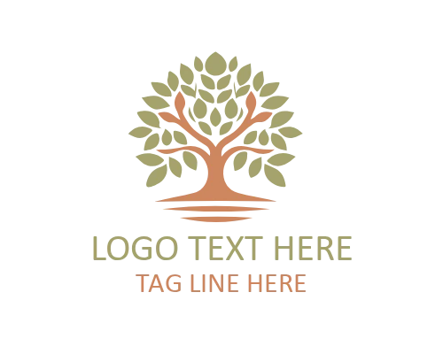 Round Canopy Green Tree Nature Logo
