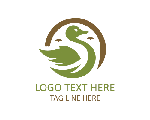 Round Duck Badge Logo for Classic and Outdoor Brands