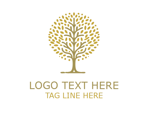Round Frame Tree Monoline Logo for Natural and Organic Branding