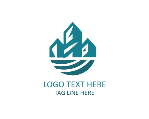 Rounded Boulder Flat Stone Logo for Outdoor, Construction, and Architecture