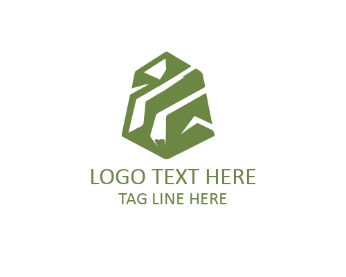 Rounded Flat Stone Logo for Modern Architecture and Design
