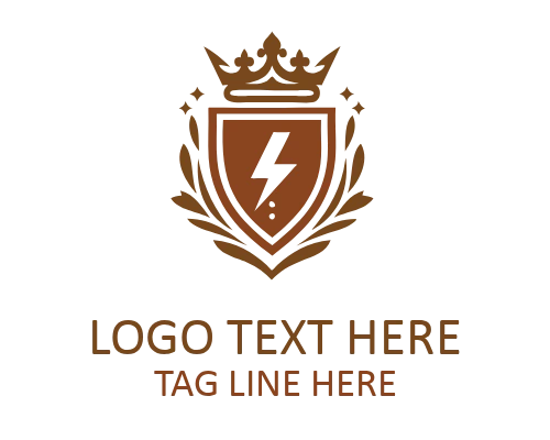 Royal Bolt Shield Badge Logo for Electrical Branding