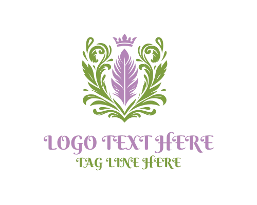 Royal Feather Gold Style Luxury Logo