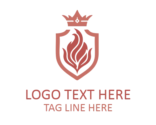 Royal Fire Shield Badge Logo for Bold Identity