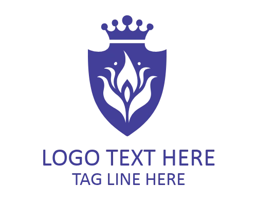 Royal Fire Shield Crest Logo for Premium Branding