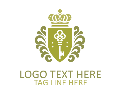 Royal Key Shield Badge Logo for Secure Branding