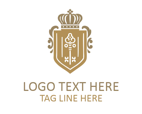Royal Key Shield Logo for Premium Security Branding