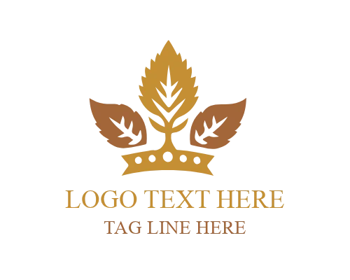 Royal Leaf Crown Logo for Elegant Natural Brand Identity