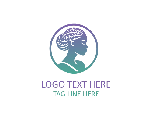 Royal Silhouette African Woman Logo