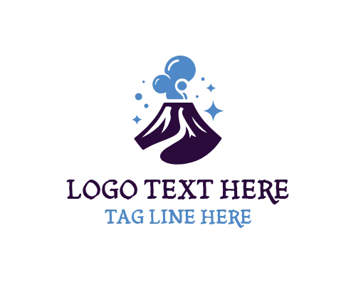 Rugged Volcano Mountain Logo