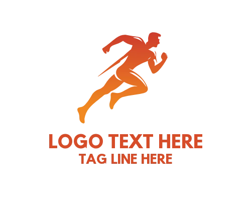  Running Man Cartoon Fun Logo