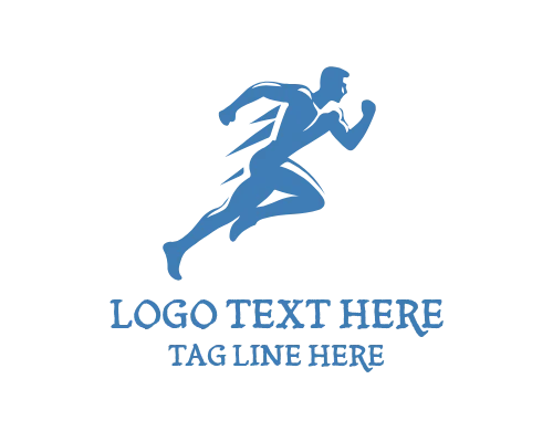 Running Man Motion Lines Speed Logo