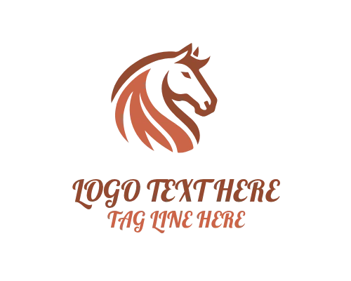 Running Motion Linear Horse Logo