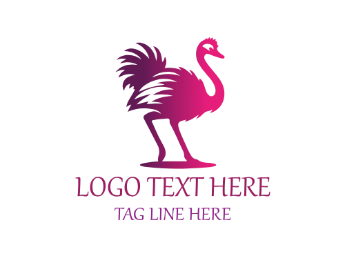 Running Ostrich Mascot Logo