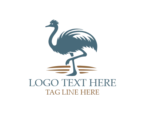 Rustic Badge Ostrich Logo