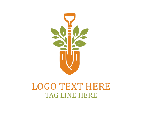 Rustic Flower Garden Shovel Logo